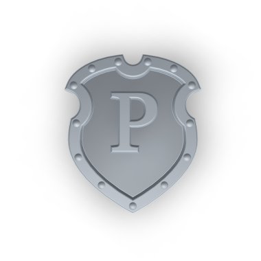 Shield with letter P clipart