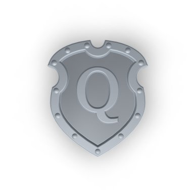 Shield with letter Q clipart