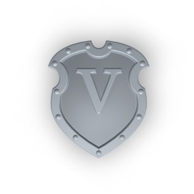 Shield with letter V clipart