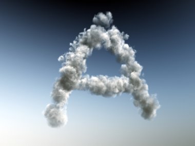 Cloudy letter A clipart