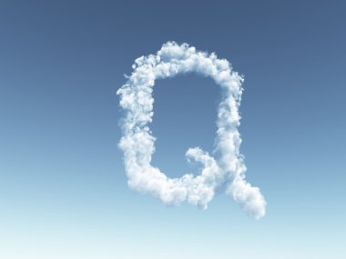 Cloudy letter Q clipart