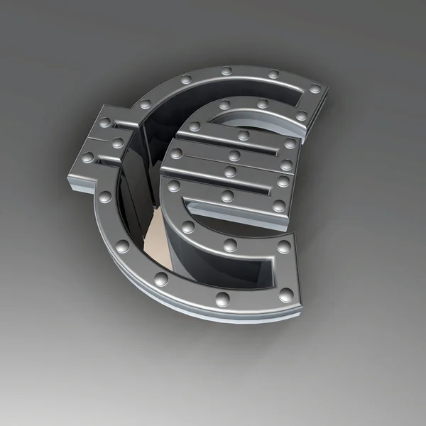 Simbolo euro metallo — Foto Stock