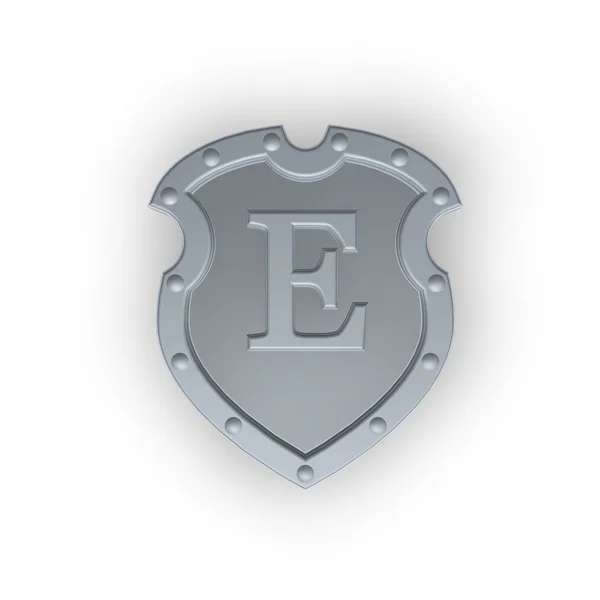 Escudo con letra E —  Fotos de Stock
