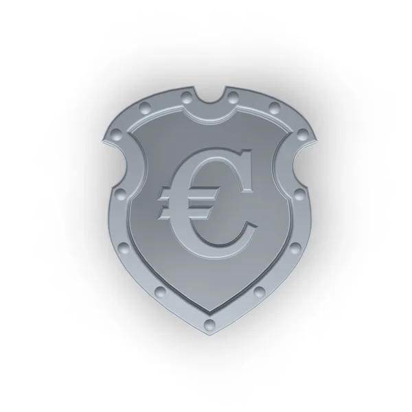 Shield with euro sign — Stock Photo, Image