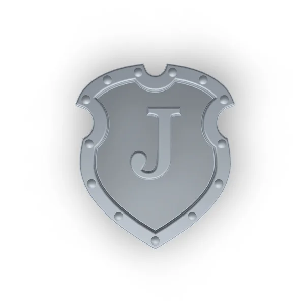 J harfi ile kalkan — Stok fotoğraf