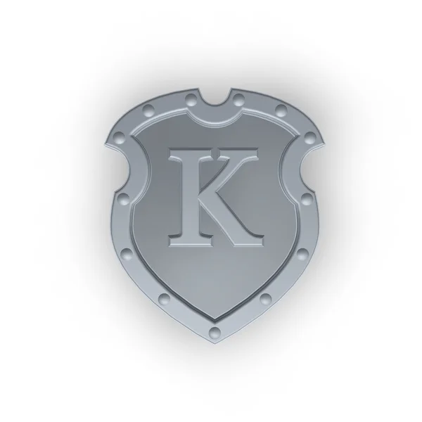 Shield with letter K — Stock Photo, Image