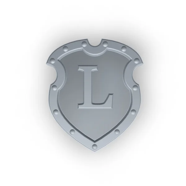 Shield with letter L — Stock Photo, Image