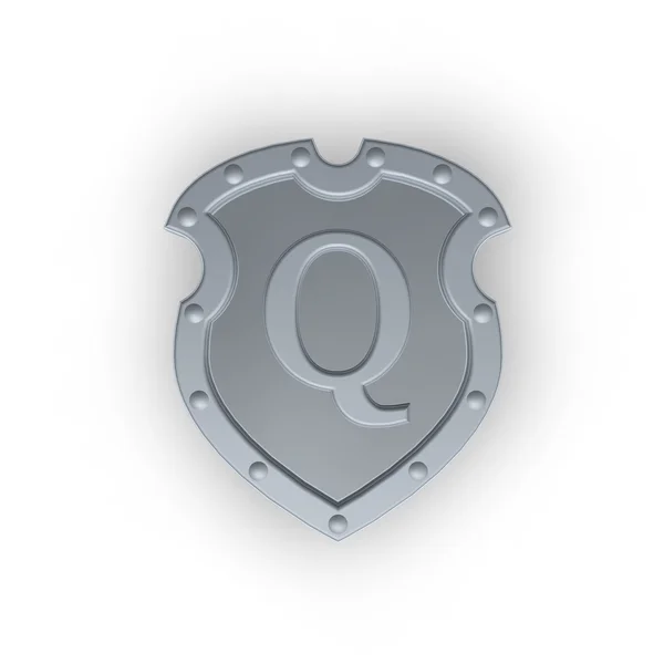 Shield with letter Q — Stock Photo, Image