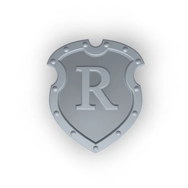 Escudo com letra R — Fotografia de Stock