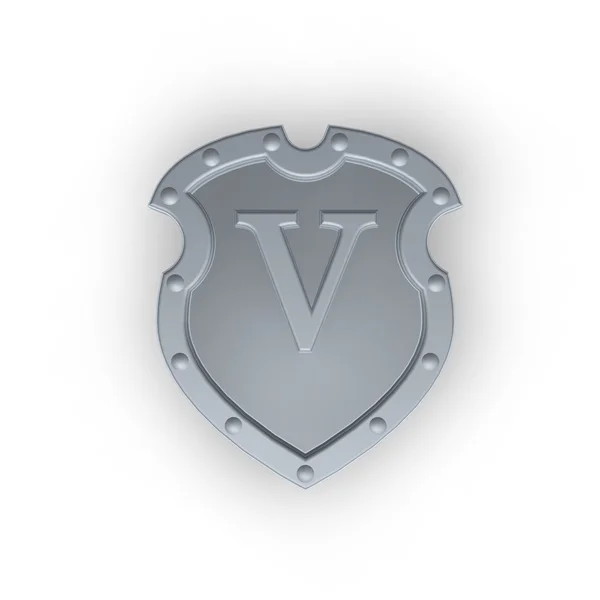 Shield with letter V — Stock Photo, Image