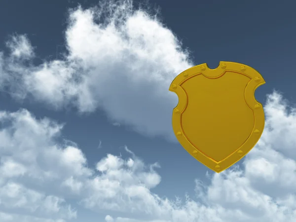 Golden shield in the sky — Stock Photo, Image