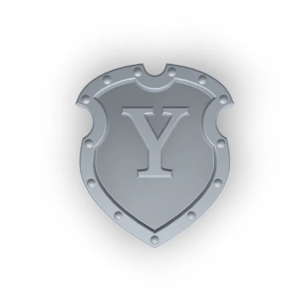 Y harfi ile kalkan — Stok fotoğraf