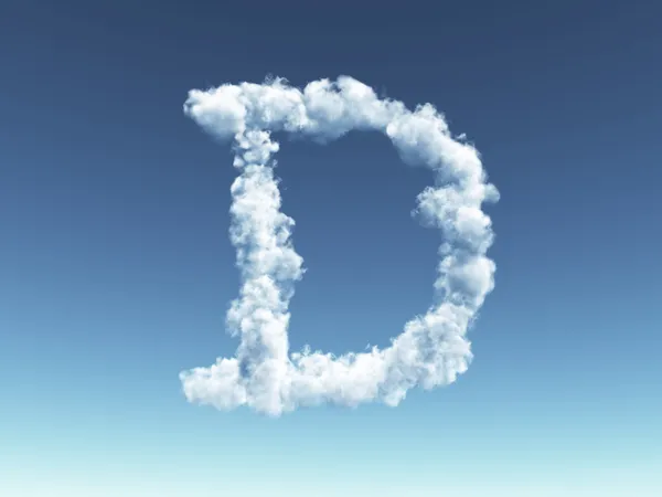 Cloudy letter D — Stock Photo, Image