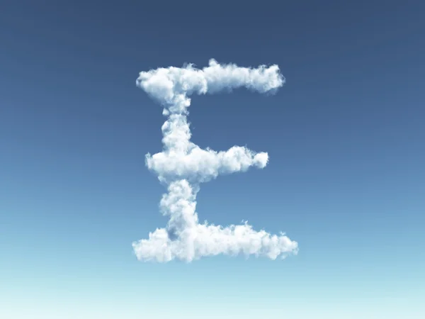 Carta maiúscula nublada E — Fotografia de Stock