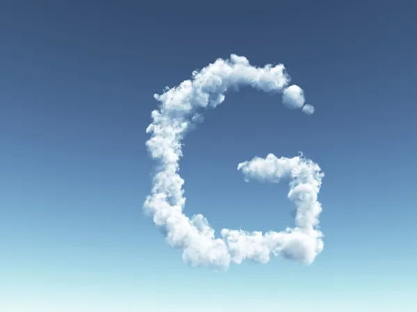 Cloudy letter G — Stock Photo, Image