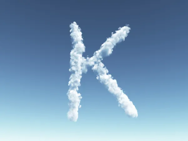 Letra nublada K — Foto de Stock