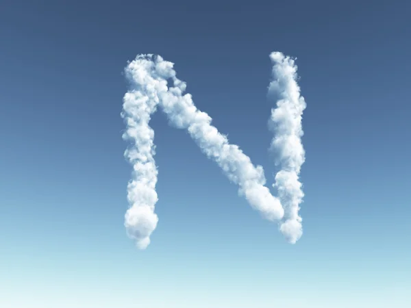 Lettera nuvolosa N — Foto Stock