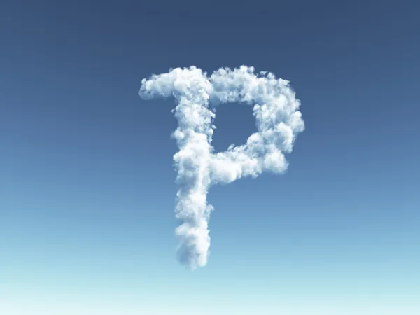 Облачная буква P — стоковое фото