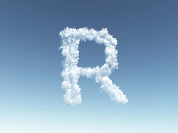 Carta nublada R — Fotografia de Stock