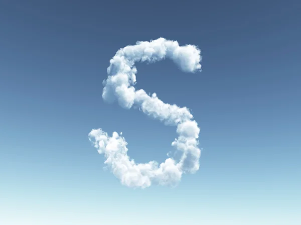 Cloudy letter S — Stock Photo, Image