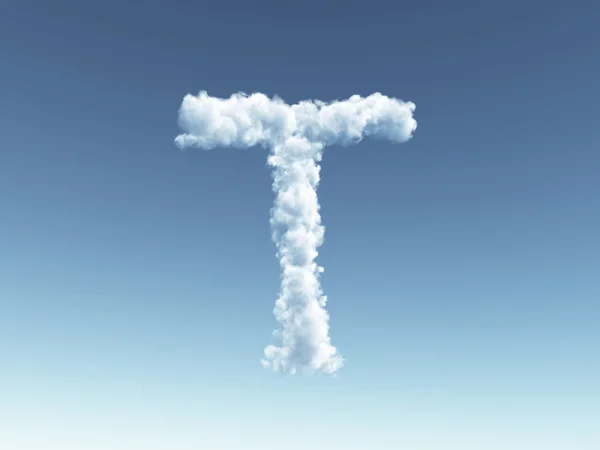 Cloudy letter T — Stock Photo, Image