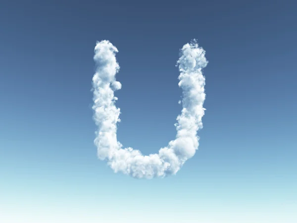 Cloudy letter U — Stock Photo, Image