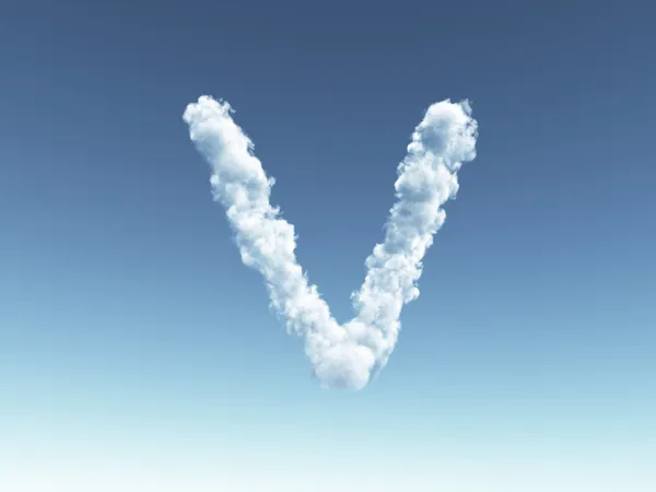 Cloudy letter V — Stock Photo, Image