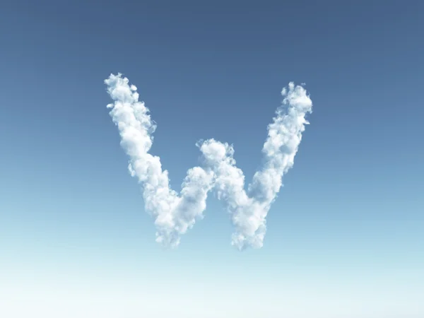 Облачная буква W — стоковое фото