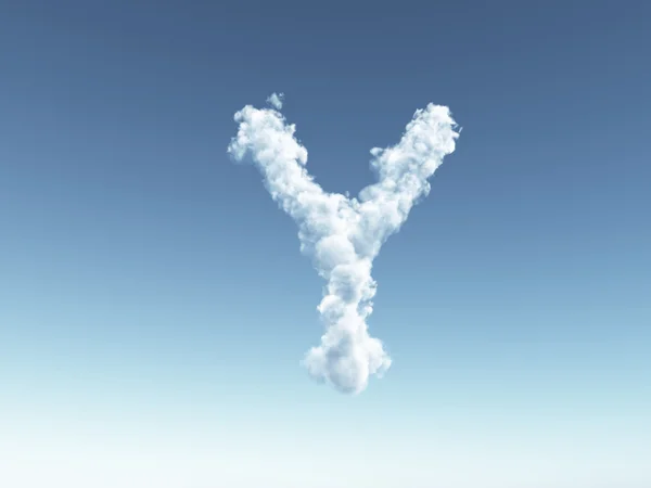Cloudy letter y — Stock Photo, Image