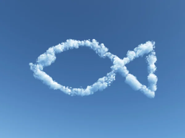 Cloudy fish symbol — Stock Photo, Image
