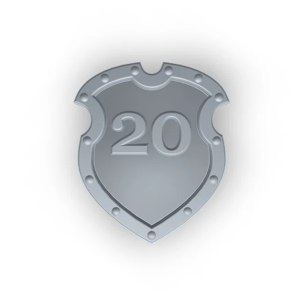 Shield with number twenty — Stock Photo, Image