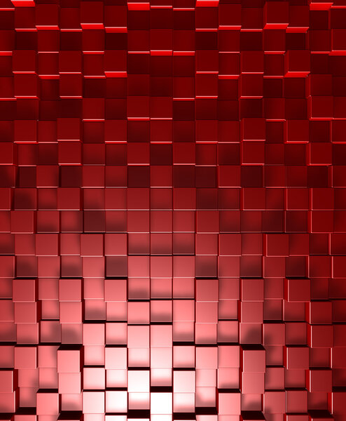 Red cubes background - 3d illustration