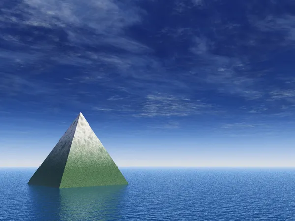 Piramide in de ocean — Stockfoto