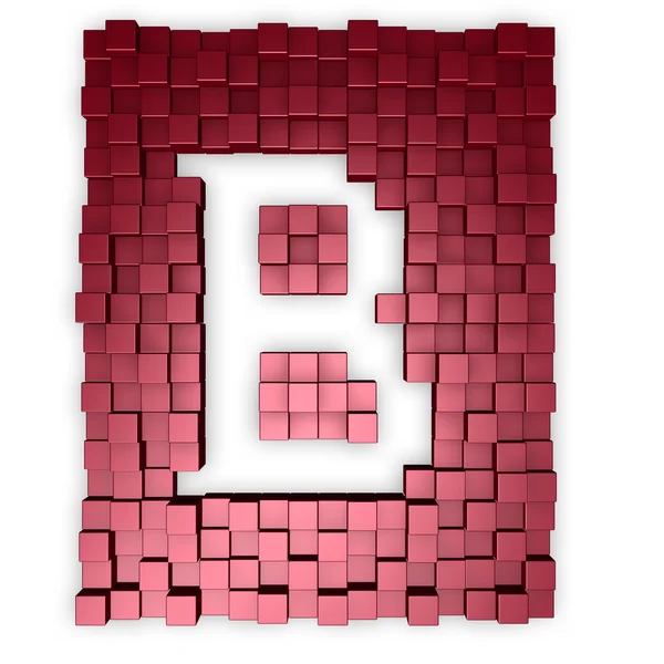 Rode blokjes maakt de letter b — Stockfoto