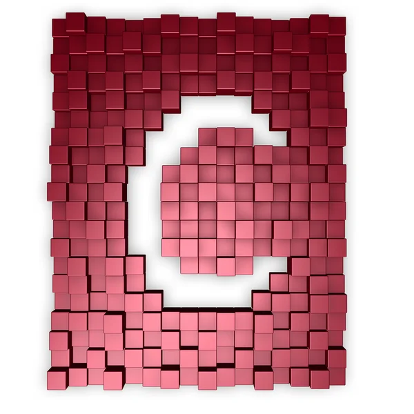 Red cubes makes the letter c — Stock Photo, Image