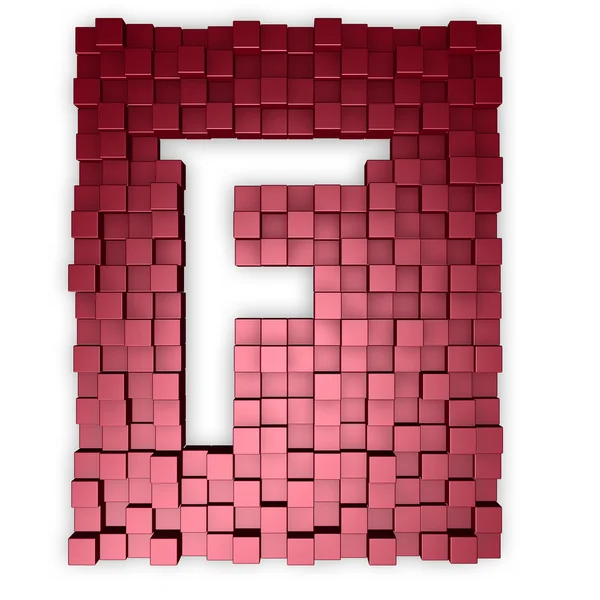 Cubes makes the letter f — Stock Photo, Image