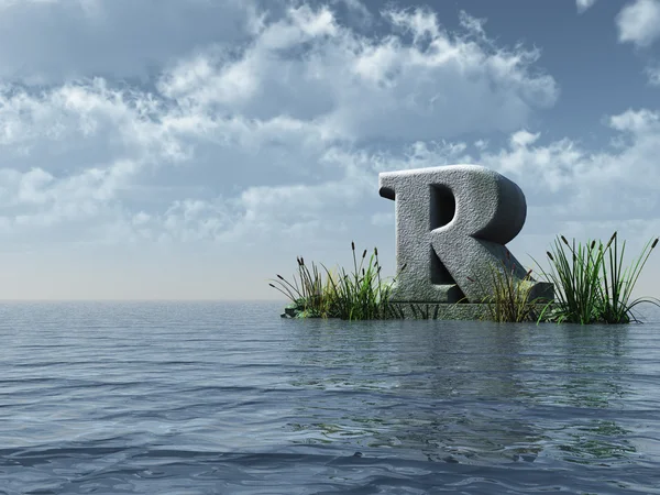 Letter r monument — Stock Photo, Image