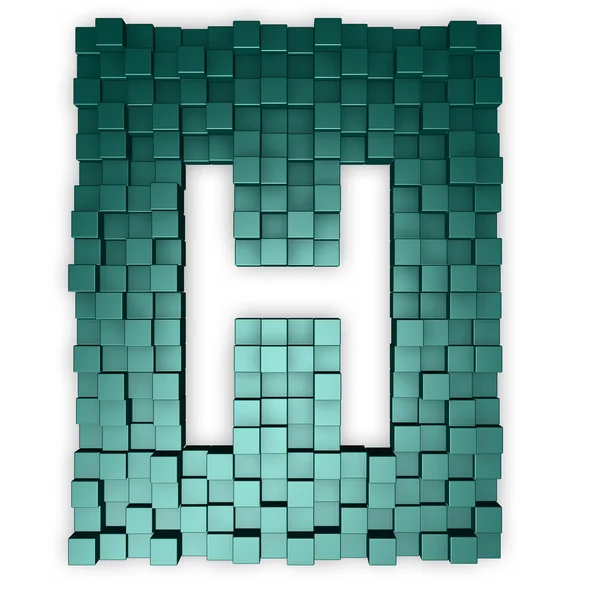 Кубы делают букву h — стоковое фото