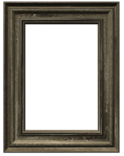 Wooden pictureframe on white background