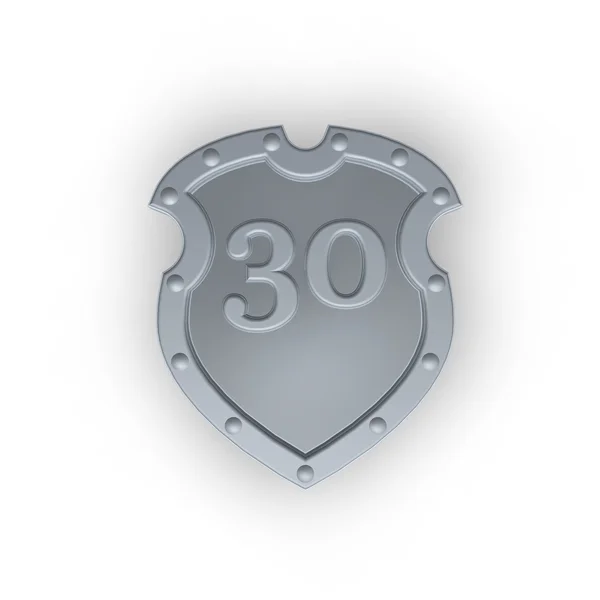 Shield with number thirty — Stock Photo, Image