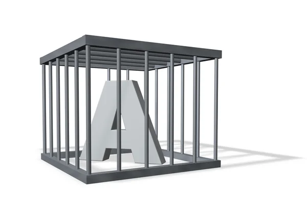 Letter a in cage — Stok fotoğraf
