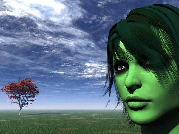 Gröna ansikte — Stockfoto