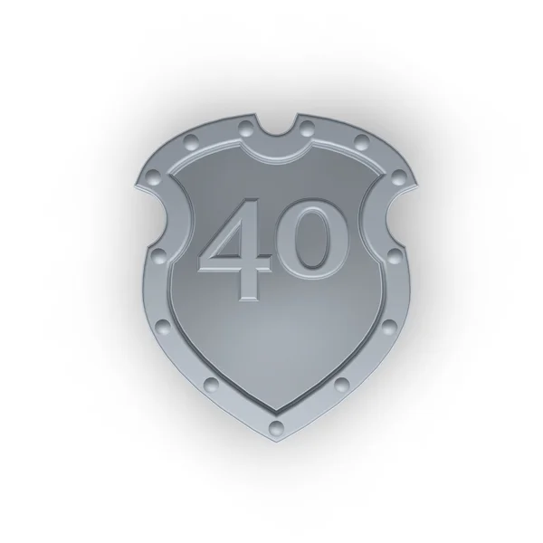 Number forty on metal shield — Stock Photo, Image