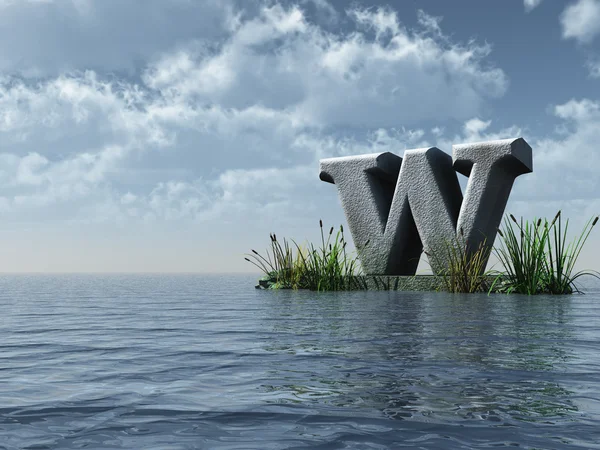 Letter w monument — Stock Photo, Image