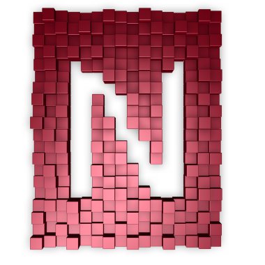 Cubes makes the letter n clipart