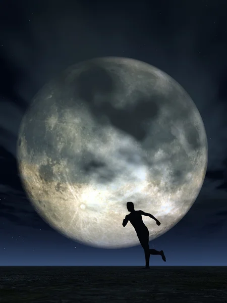 Holdvilág runner — Stock Fotó