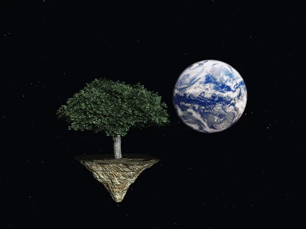 Árvore no espaço — Fotografia de Stock