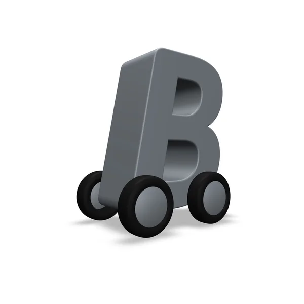 Letter b op wielen — Stockfoto