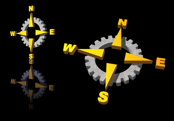 Versnelling kompas logo — Stockfoto