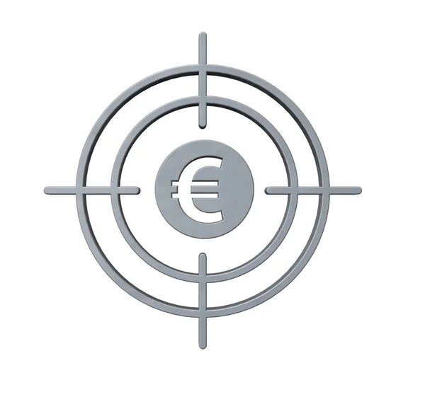 Vista pistola con simbolo euro — Foto Stock